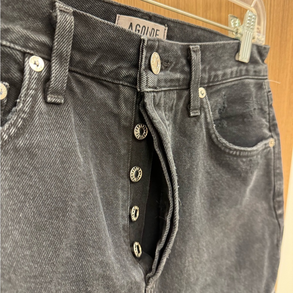 Agolde Distressed‎ Black Mini Skirt - Picture 3 of 7